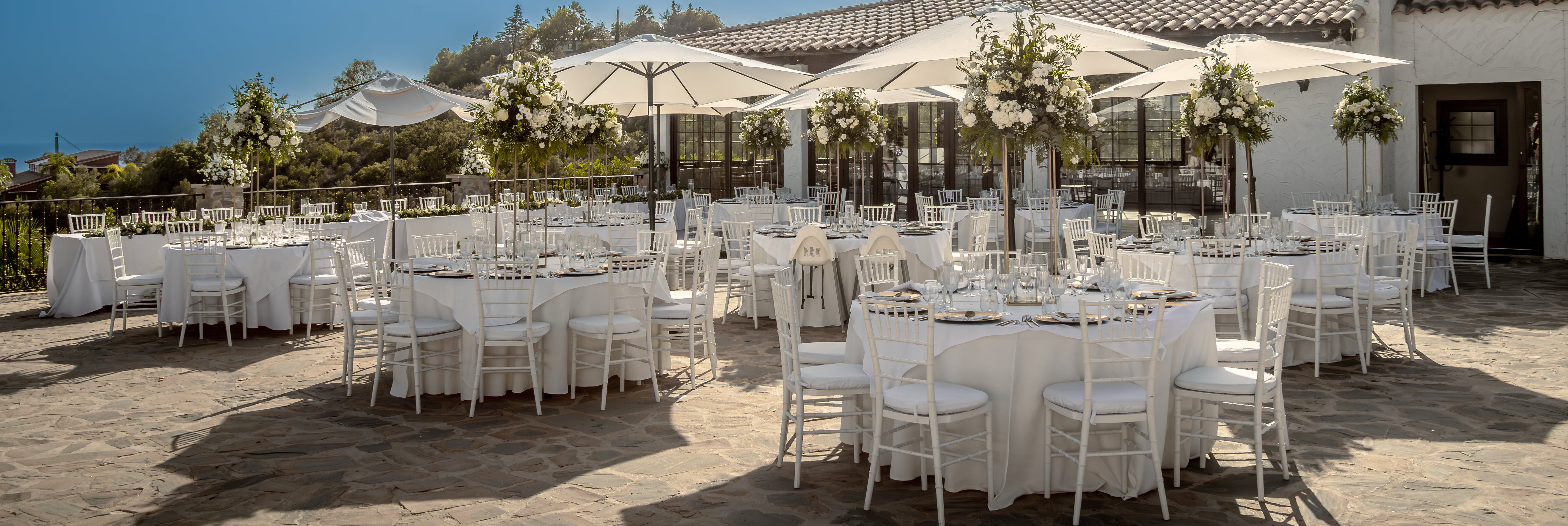 Tables and chairs for weddings